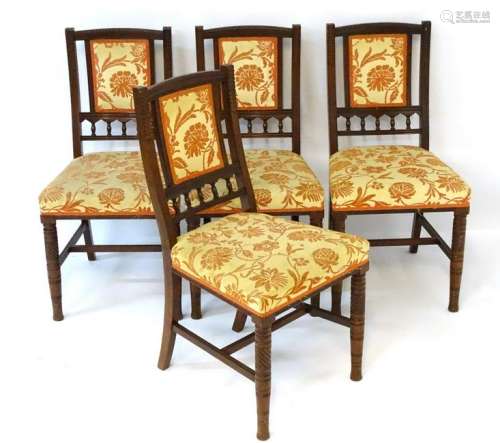 A set of four late 19thC walnut Bruce James Talbert