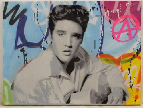XX Hand finished screen print, Elvis Presley 18 x 24''