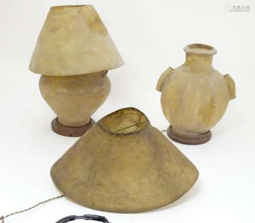 Unusual hide lamps: two early to mid 20thC hide /