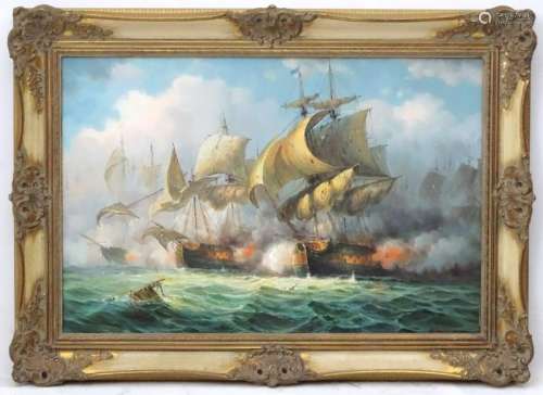 James Hardy, XX, Marine School, Oil on canvas laid on