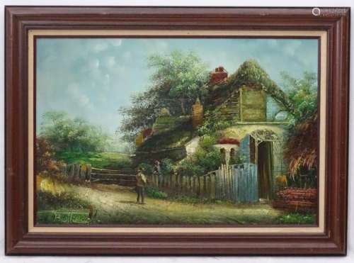 Baille, XX, Oil on canvas, An old American cottage with