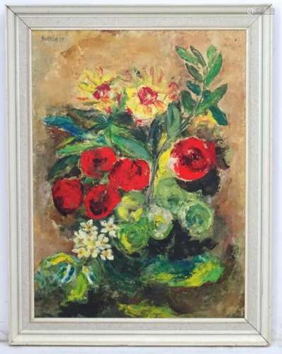 'Svetla 75', Oil on board, Still life of flowers,