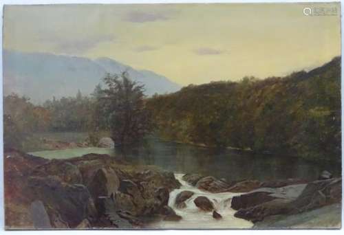 C 1900,  Oil on canvas, Riverscape, Bears 'England