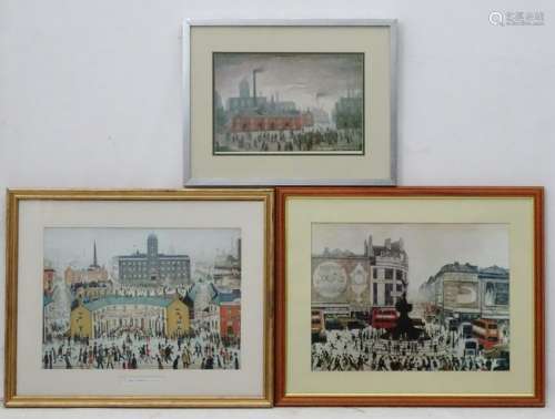After L. S. Lowry, (1887 - 1976), Three lithographs,