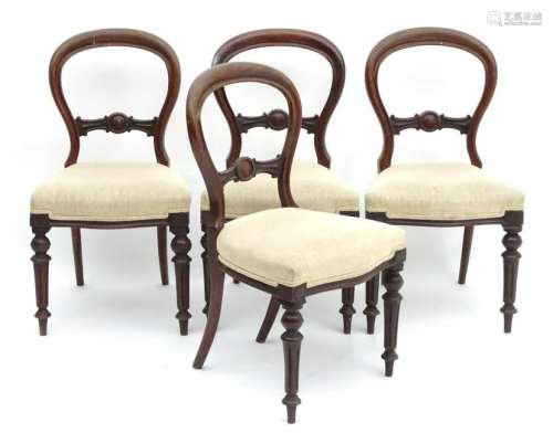 A set of four Victorian mahogany balloon back dining
