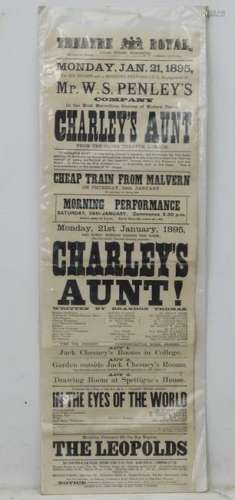 Theatre Poster: A 'Charley's Aunt' Theatre Royal
