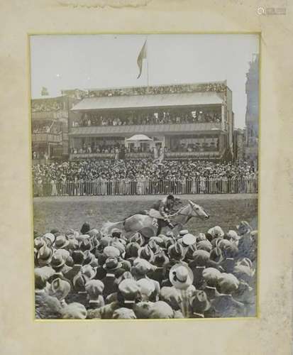 Silvered photograph showing the race horses at Royal