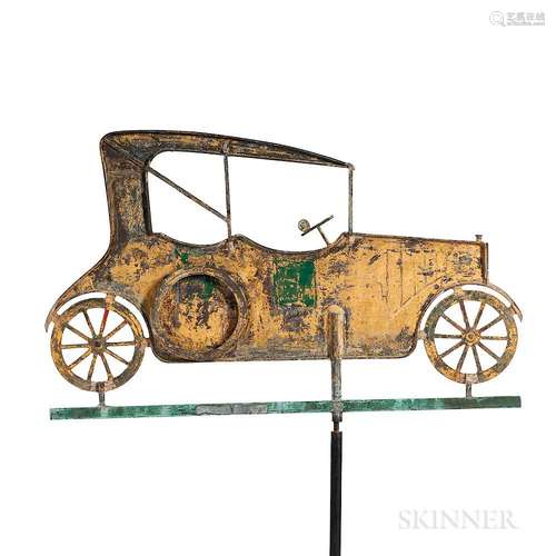 Open Touring Car Sheet Copper Weathervane