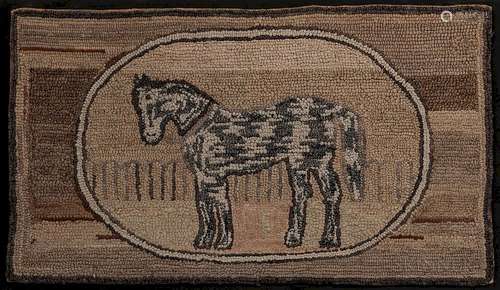 Horse Hooked Rug