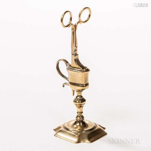 English Brass Snuffer and Stand