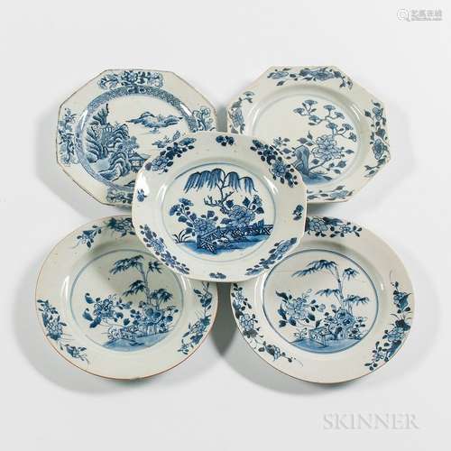 Five Export Porcelain Plates