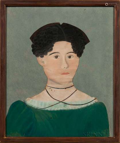 Ruth Henshaw Miles Bascom, (Massachusetts, 1772-1848)  Portrait of a Young Lady