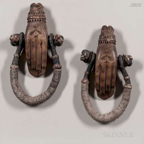 Pair of Intricately Carved Sea Chest Beckets