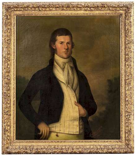 Jose Francisco Xavier de Salazar y Mendoza (Louisiana/Mexico, 1750-1802)  Portrait of a Gentleman in a Striped Vest