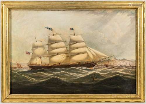 Anglo-American School, 19th Century  Portrait of the Vessel Appleton   off Dover