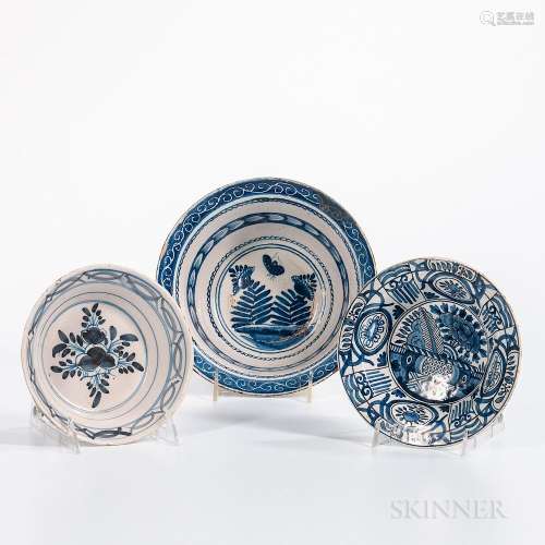 Three Early English Delft Bowls