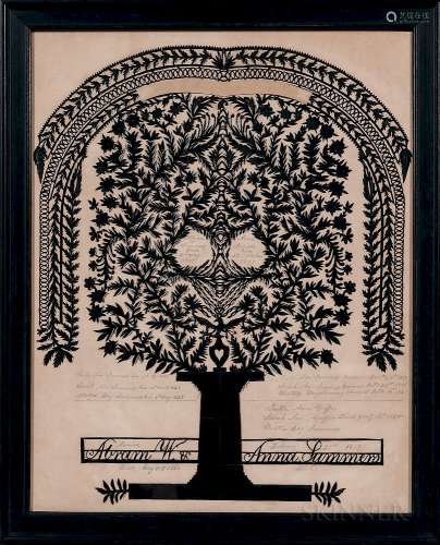 Abram W. and Anna Summers Tree of Life Scherensnitte Picture