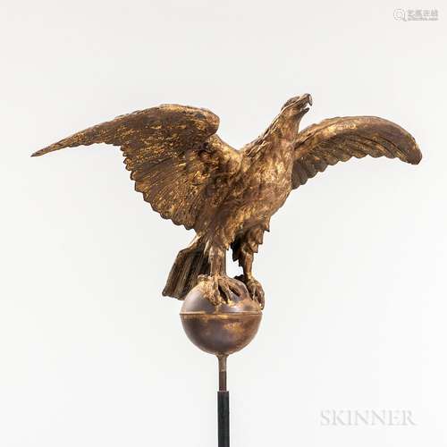 Gilt Molded Copper Eagle Weathervane