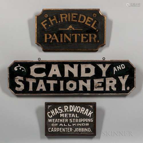 Three Early Painted Advertising Signs