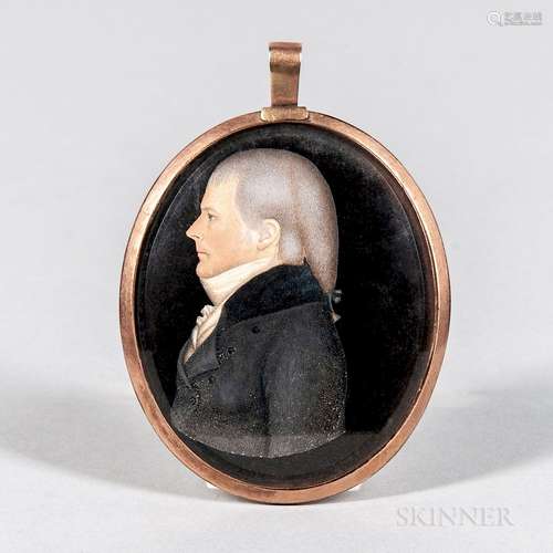 American School, Early 19th Century  Portrait Miniature of Samuel Driggs II