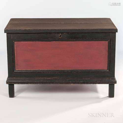 Red- and Black-painted Blanket Chest