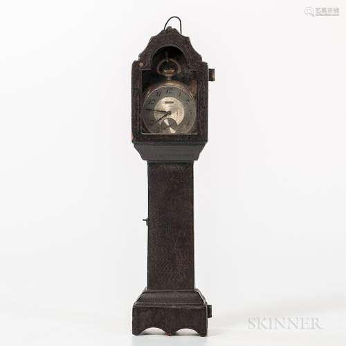 Grain-painted Tall Clock-form Watch Hutch