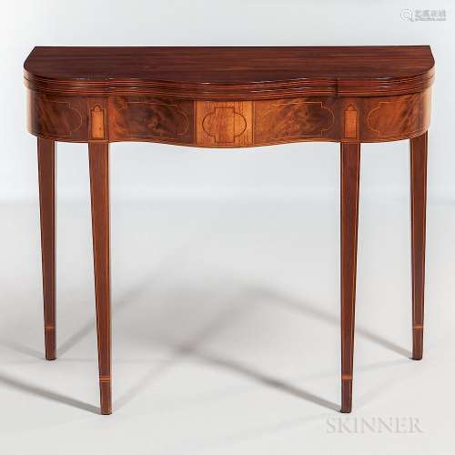 Mahogany Veneer Inlaid Card Table