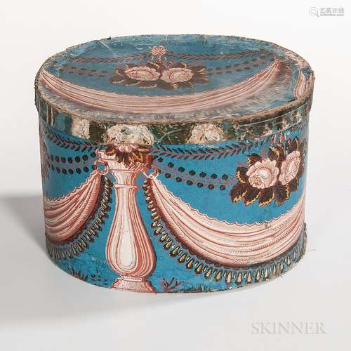 Wallpaper-covered Cardboard Hatbox