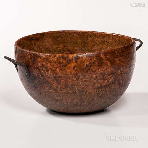 Large Deep Turned Burl Bowl