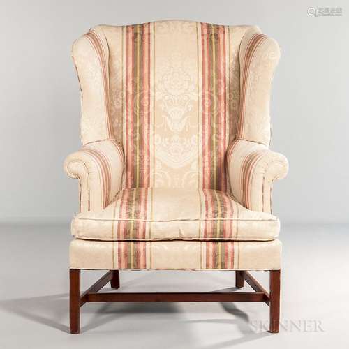 Chippendale Mahogany Upholstered Easy Chair