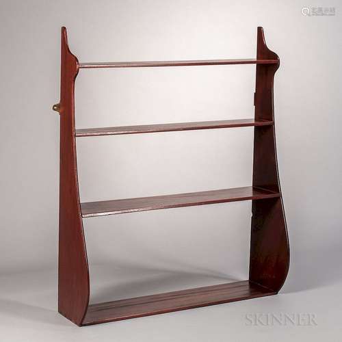 Mahogany Whale-end Four-tier Hanging Shelf