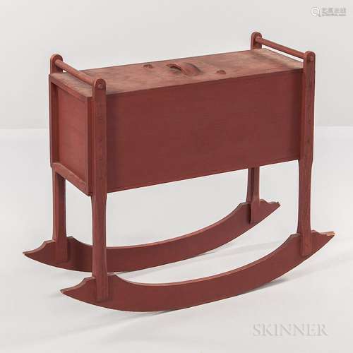 Shaker Red-painted Rocking Churn