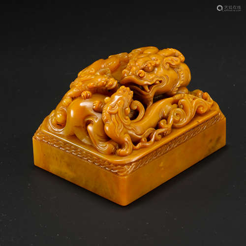 CHINESE TIANHUANG STONE DRAGON SEAL