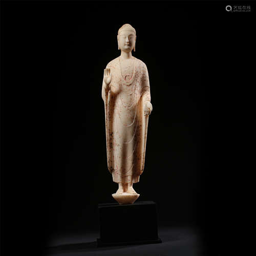 CHINESE MARBLE STANDING GUANYIN NORTHERN QI DYNASTY