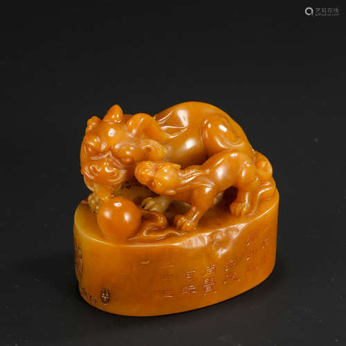 CHINESE TIANHUANG STONE BEAST SEAL