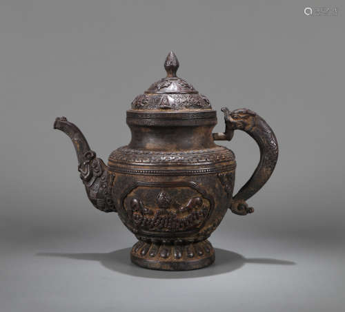 CHINESE BRONZE DRAGON KETTLE