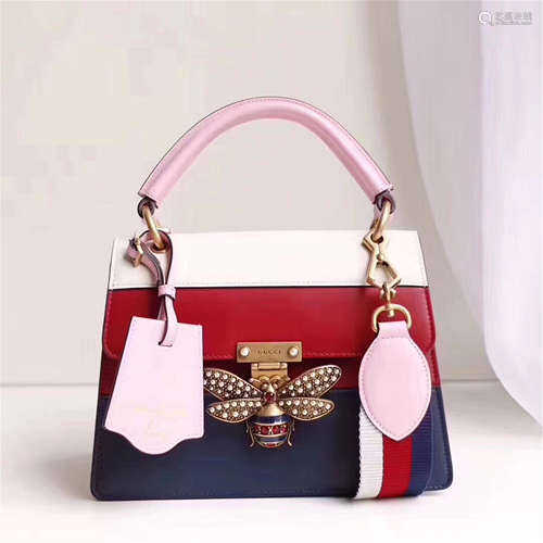 GUCCI QUEEN MARGARET LEATHER TOP HANDLE BAG