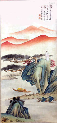 CHINESE SCROLL PAINTING OF MOUNTAIN VIEWS