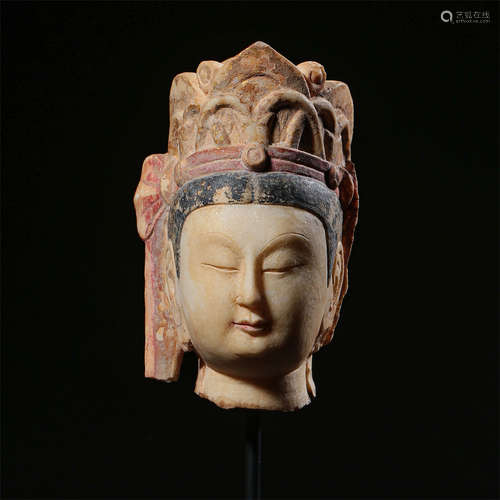 CHINESE MARBLE GUANYIN HEAD NORTHERN QI DYNASTY