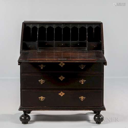 Early Black-painted Slant-lid Desk