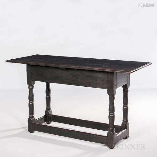 Black-painted and Turned Hall Table