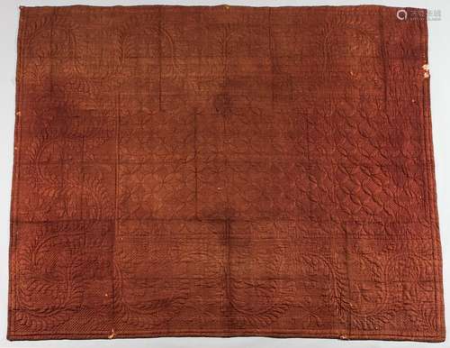 Brown Quilted Woolen Coverlet