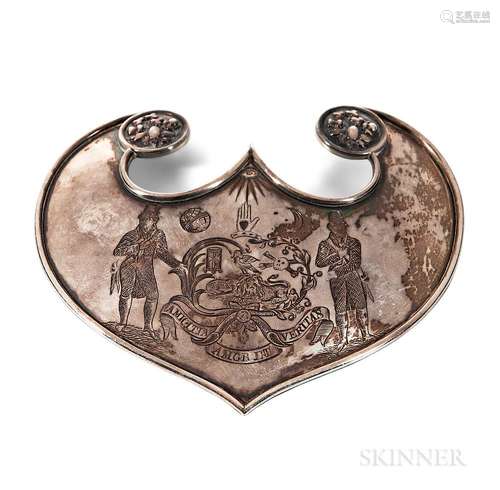 Engraved Silver Fraternal Ceremonial Gorget