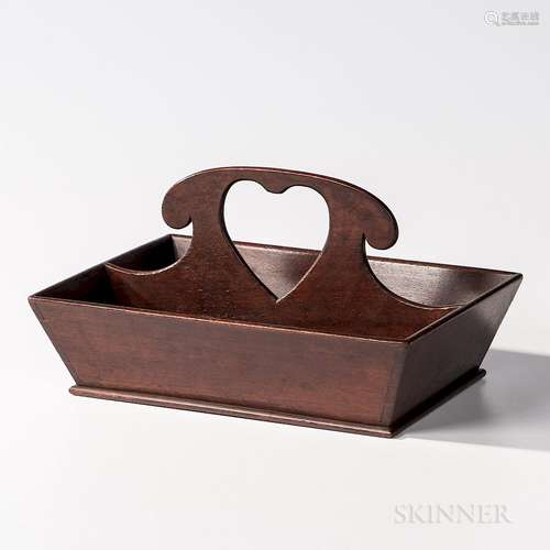 Walnut Cutlery Box with Heart Handle