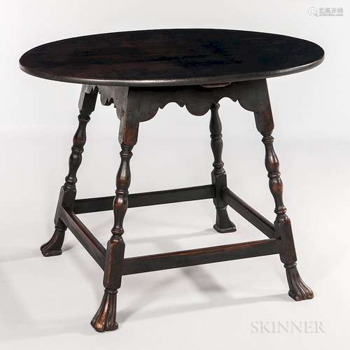 Queen Anne-style Portsmouth-type Oval-top Tea Table