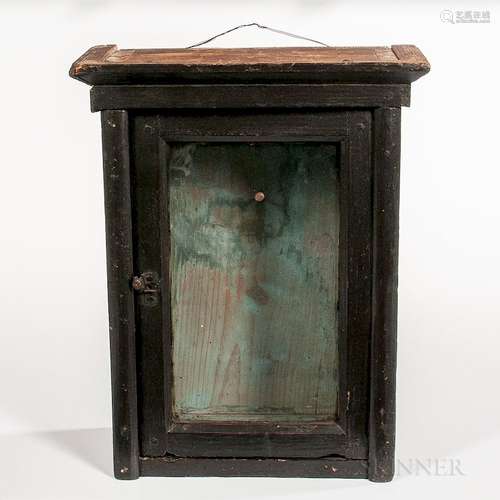 Black-painted Glazed Wall Box