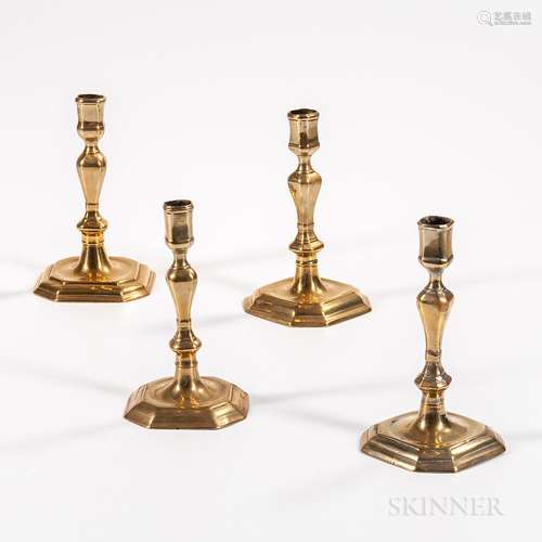 Two Pairs of Brass Candlesticks