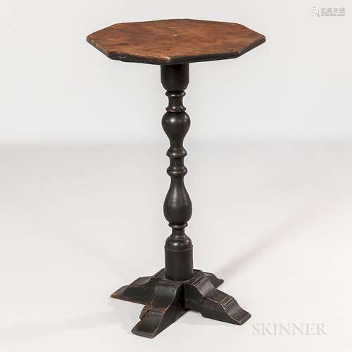 Black-painted Cross-base Candlestand