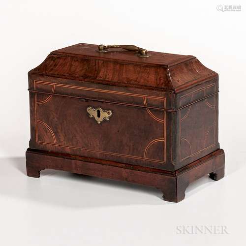 Inlaid Walnut Tea Caddy