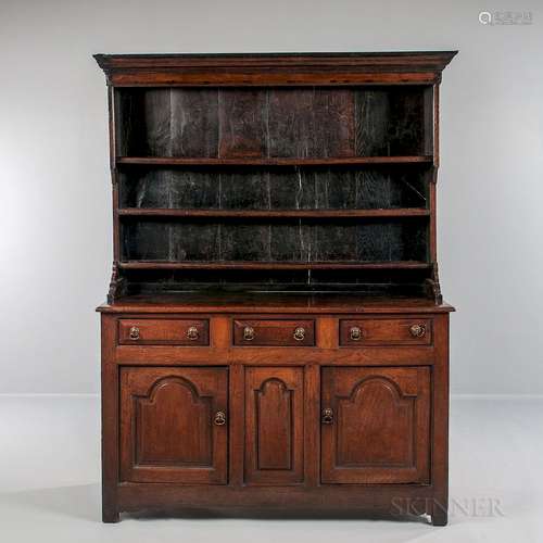 Early Oak Pewter Dresser